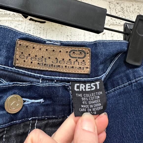 Crest Vintage Y2K Two Toned Patchwork Flare Jeans - Picture 3 of 4